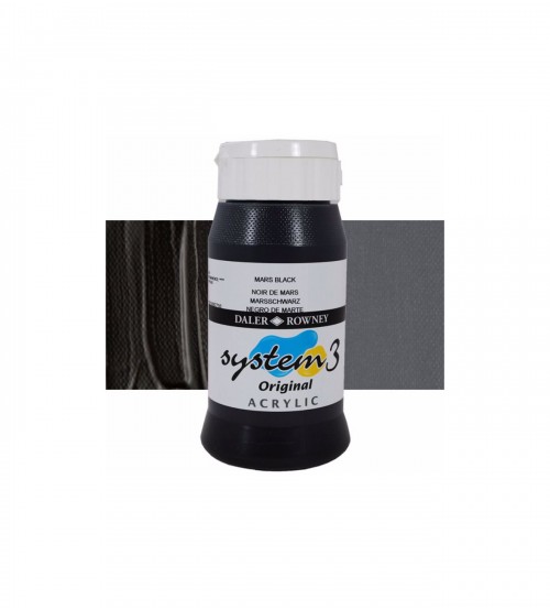 Daler Rowney System3 500 ml Akrilik Boya 036 Mars Black